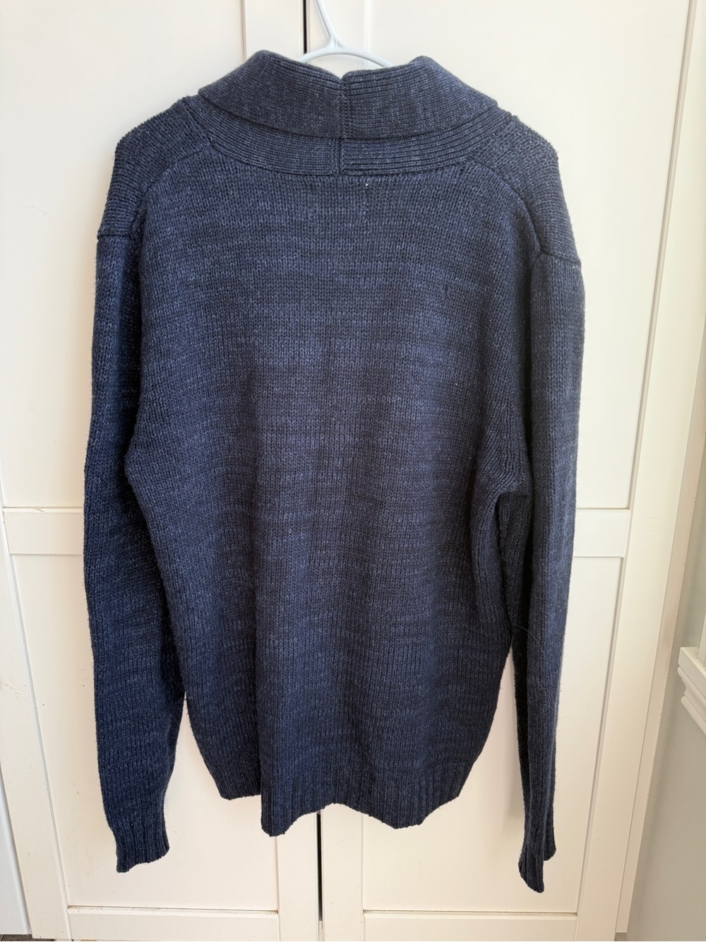 Old Navy Men’s Size L | Navy Shawl Collar Wool-Blend Cardigan Sweater | Fall - Picture 5 of 6